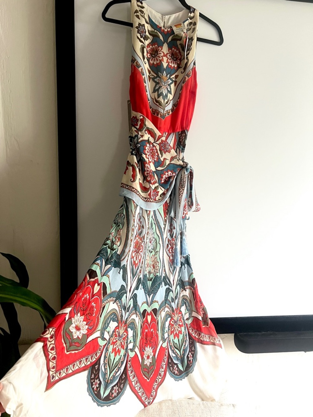 FARM Rio x Anthropologie Tie Scarf Printed Maxi Dress Size Small NWT - Picture 5 of 12